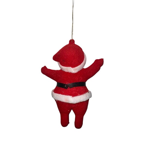 Vintage 4” Flocked Santa Claus Christmas Ornament - Picture 6 of 10